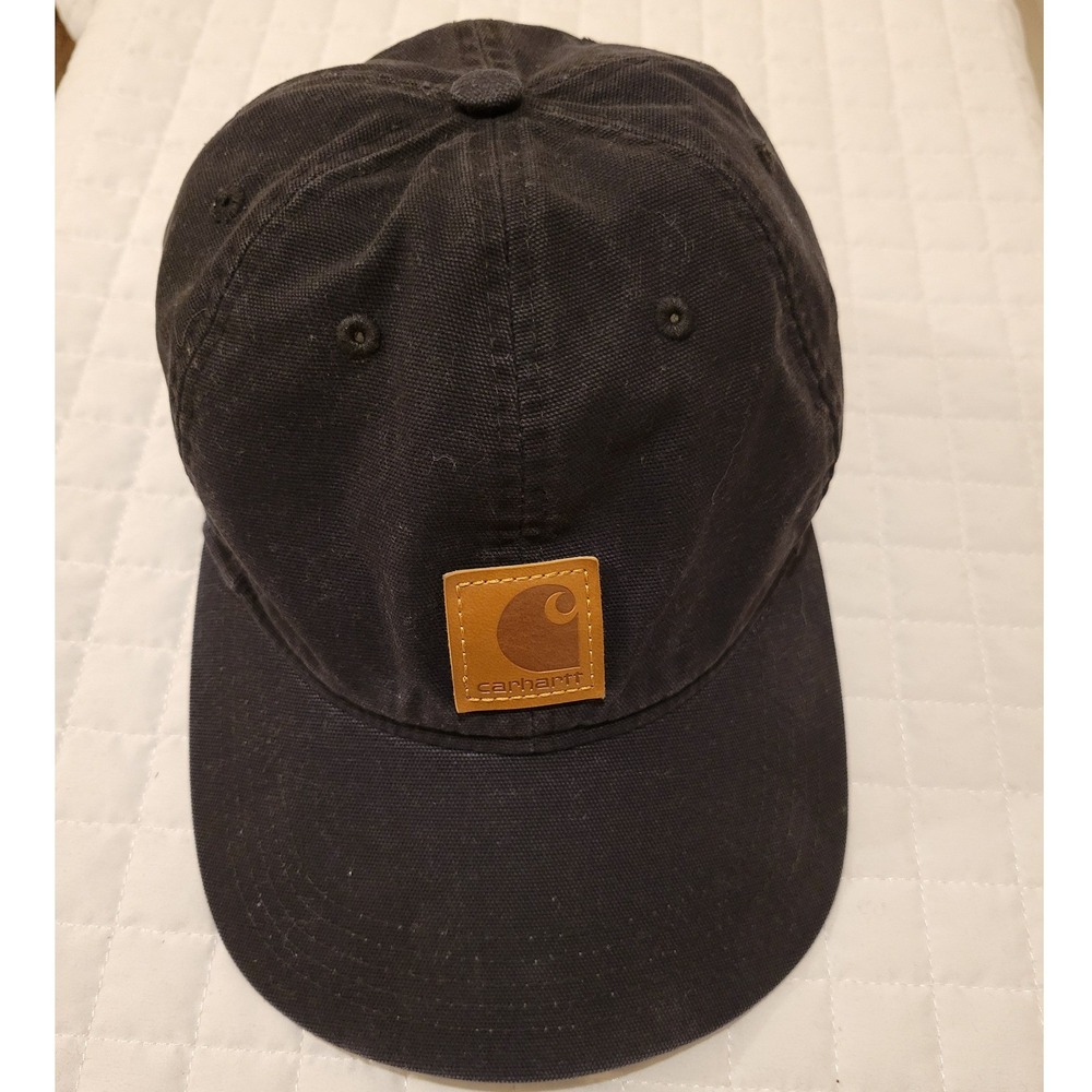 Carhartt Solid Black Men's Canvas Cap‎ Workwear Vintage Distressed Western Hat